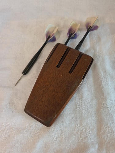 Vintage wooden dart case - vintage,