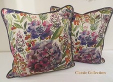 VOYAGE HYDRANGEA - STRIKING FABRICS- HANDMADE PIPED CUSHION COVER- CHOICE SIZES