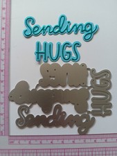 4 pce Sending Hugs and shadow dies sentiment dies metal dies UK seller