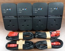 4 x BT Broadband Extender Flex 500 Passthrough Powerline Adapters + 4 x Ethernet