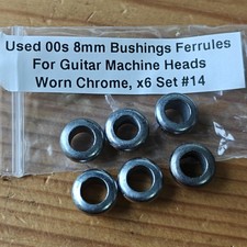 00s 8mm Metal Guitar Bushings Ferrules For Machine Heads Tuners x6 Chrome #14