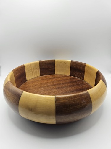 Vintage segmented wood - wood, bowl