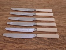 Vintage Boxed Set 6 Faux Bone Handle TABLE CUTLERY - Geraldus of Sheffield