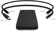 labbyf Portable 1TB External Hard Drive HDD — USB 3.0 & USB C for PC, Mac, PS