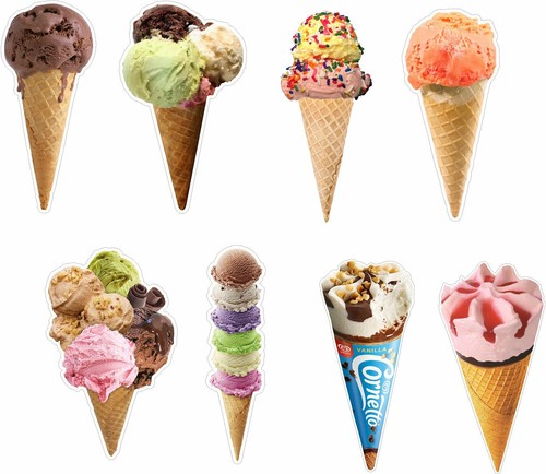 Ice cream cones catering - cream, x8
