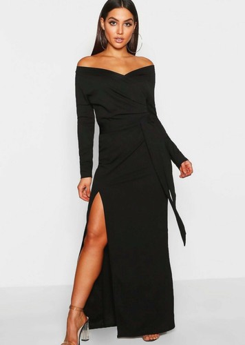 Boohoo off shoulder maxi - off,