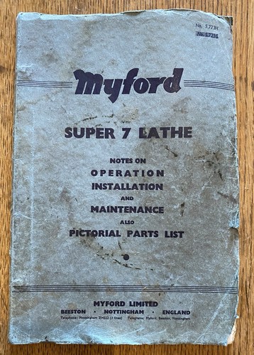 Myford super lathe genuine - super,