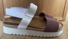 MOSHULU GRENETTES SUEDE LEATHER PLATFORM SANDALS - Size 7 EU41