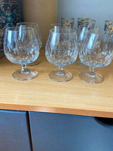 Clear cut glass - glass, brandy/cognac