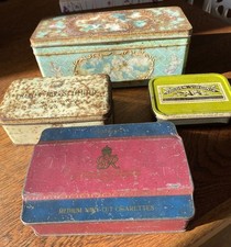 Vintage Advertising Tins Four Pieces, Assorted Products