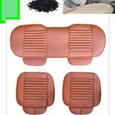 Car Front& Rear Seat Chair Cushion PU Leather Soft Pad Cover Protector Mat Set
