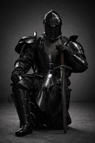 Medieval barbuta knight - medieval,