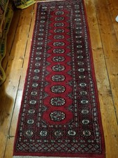 Genuine Pakistan Bokkara 100% Wool Hand Knotted Carpet Runner 189 x 67 cms