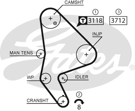 Gates k025558xs timing - timing, belt