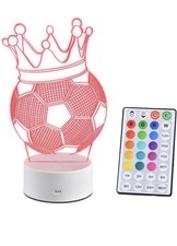 3D Lamp illusion Football Night Light Remote Touch 16 Colour Control Table Gift
