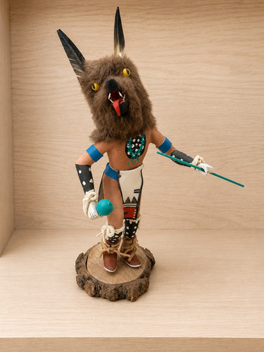 Gray wolf kachina doll - kachina,