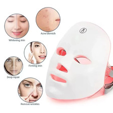 LED Facial Mask 7 Color Red Light Therapy Skin Care Beauty Mask Anti Acne EM9
