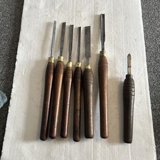 Rare 6 Vintage wood turning Chisels by Colquhoun & Cadman + another 