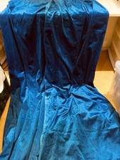 Vintage Sapphire Blue Corduroy Velvet Curtains Read Desc 2.17M DRX 1.7 M WD BJ99