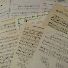 Vintage CHRISTMAS SONGS sheet music paper maybe for art craft decoupage cards