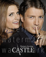 Castle Nathan Fillion Stana Katic signed 8x10 photo poster autograph RP 