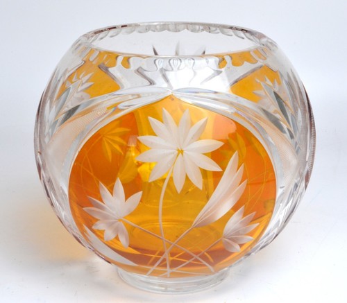Lead crystal glass vase - crystal,
