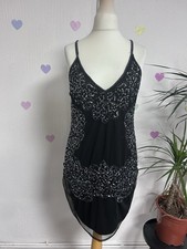 Stunning Sexy Black Sequinned Party Dress Gatsby Style 20’s Flapper Dress Up