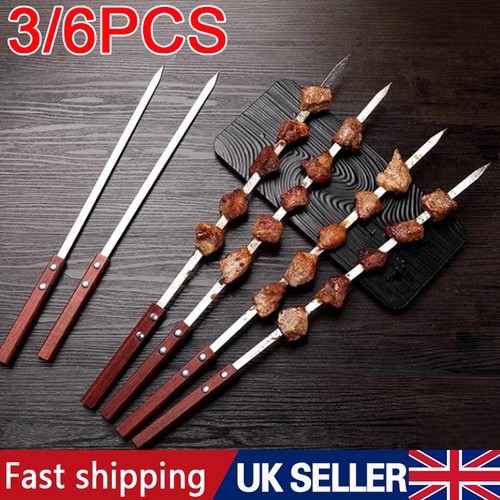 12pcs barbecue skewers flat - skewers,