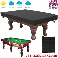 7Ft Billiard Pool Table Covers Waterproof Outdoor Indoor 210D Polyester Black