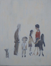 Lowry oil painting dog after