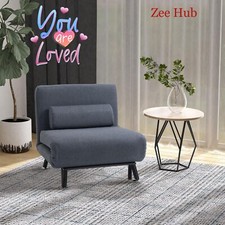 HOMCOM Linen Single Chair Bed