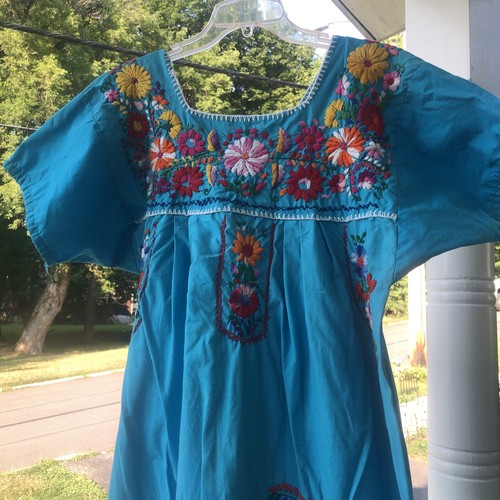 Vtg hand embroidered cotton - embroidered,
