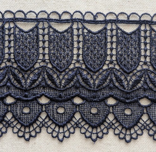 Navy blue crochet - navy, trim