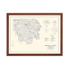 Old Map of Marshall County, OK 1936 - Vintage Oklahoma Art