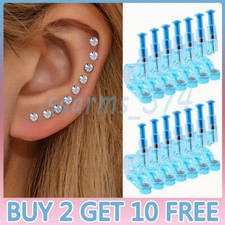 Sterile Ear Piercing Gun No Pain Piercer Tool Machine Kit Stud - Buy 2 Get 12