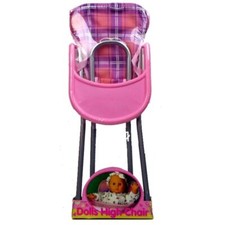 Doll Feeding High Chair Pretend Baby Doll Folding Furniture Metal Frame