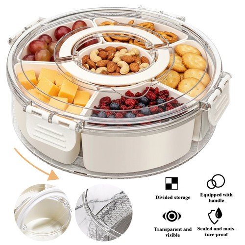 Divided rotating serving tray - divided,