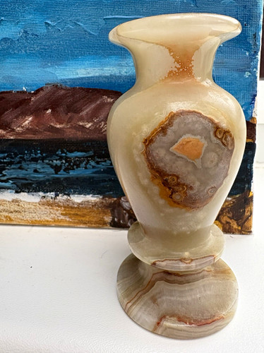 Marbled polished onyx - polished, stone