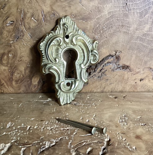 Vintage ornate brass - brass, keyhole
