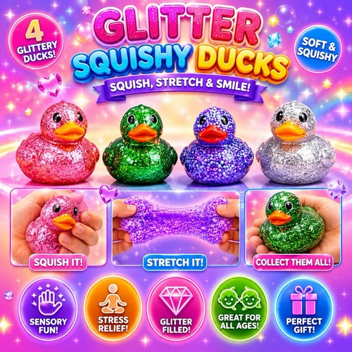 Glitter squishy ducks sensory - ducks,