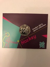 2012 LONDON OLYMPIC SPORTS 2011 50p COIN UNC SEALED IN CARD. HOCKEY (*)