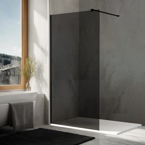 Black walk shower enclosure - shower,