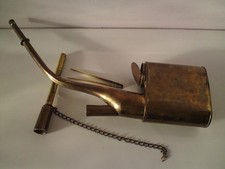 Republic China - old brass water pipe tobacco smoking; engraved Shouxing