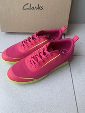 NEW CLARKS OLDER GIRLS OR LADIES WASHABLE PINK SLIPON TRAINERS SIZE 4.5 F FIT