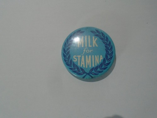 Vintage tin badge milk for - 'milk,