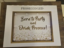 New Decorative Light-up Sign Born to Party & Drink Prosecco! Bar Pub Home Hen do