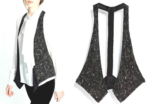 Zara waistcoat beaded - waistcoat,