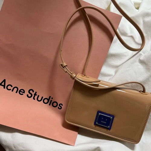 Acne studios mini bag brown - mini, in