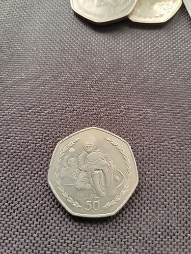 50p coin 1997 isle - coin, man