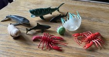 Plastic Sea Creatures 4 Sharks, 2 Jellyfish, 2 Lobsters, 1 Seal